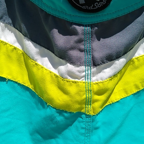 Maui&Sons Palm Board Shorts Size 32 - Picture 3 of 6